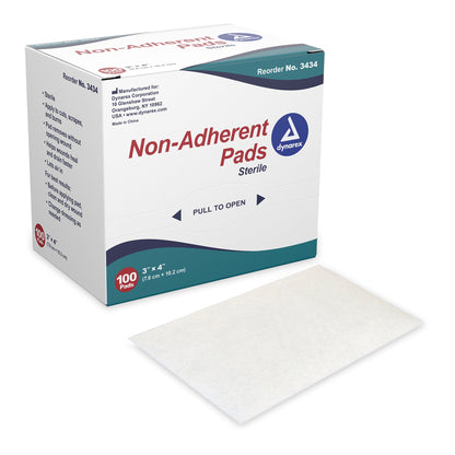 Dynarex Non-Adherent Dressing 3 x 4 Inch Sterile Pads
