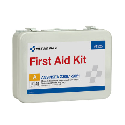25 Person ANSI A Metal First Aid Kit 2021 Compliant OSHA Ready