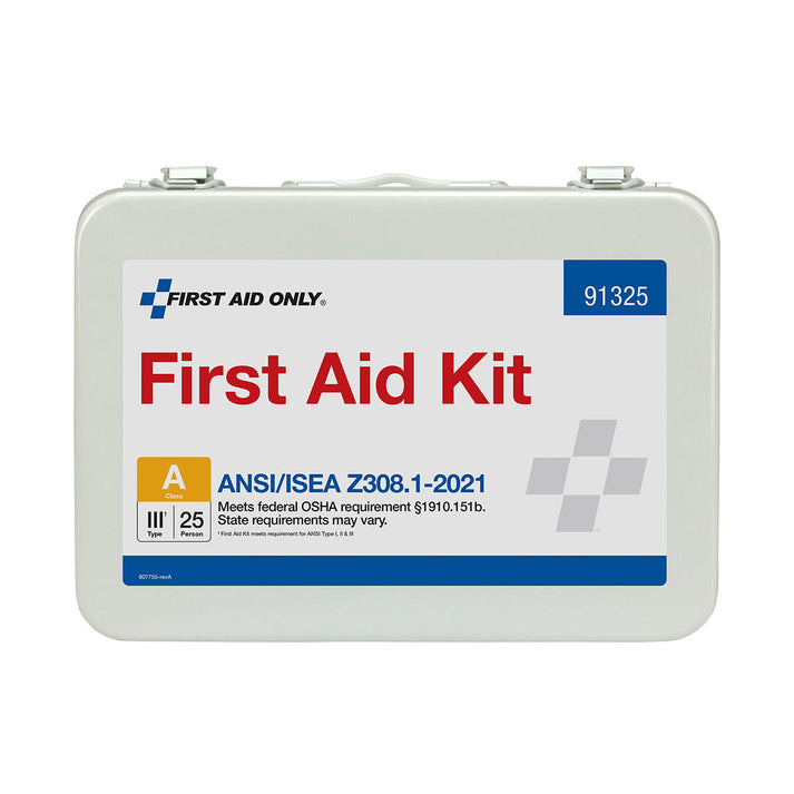 25 Person ANSI A Metal First Aid Kit 2021 Compliant OSHA Ready