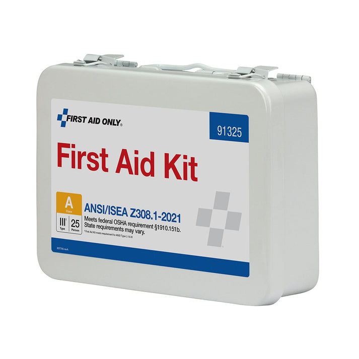 25 Person ANSI A Metal First Aid Kit 2021 Compliant OSHA Ready