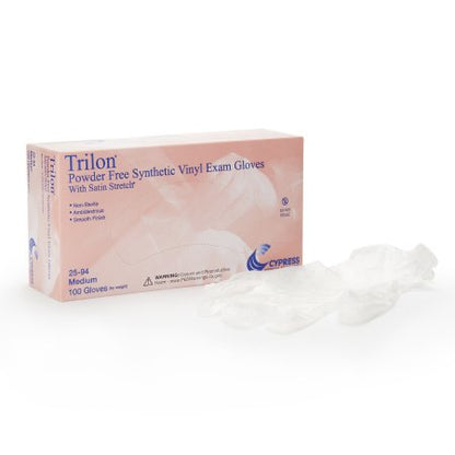 Exam Glove Trilon NonSterile Vinyl Standard Cuff Length Smooth Clear Not Rated WITH PROP. 65 WARNING