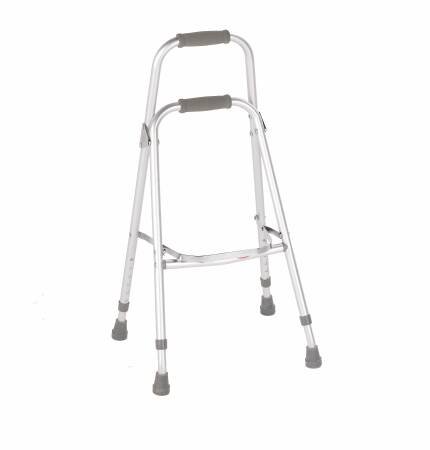 Side Step Folding Walker Adjustable Height Carex Hemi Aluminum Frame 300 lbs. Weight Capacity 30 to 35 Inch Height