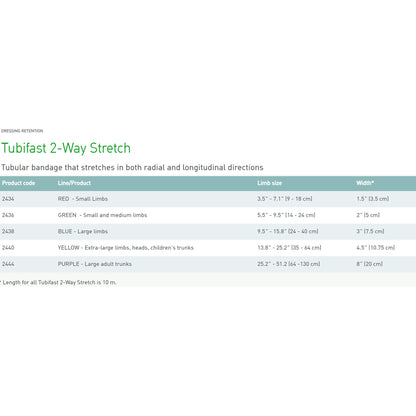Tubifast 2 Way Stretch Tubular Retainer Dressing Blue Large 3 Inch x 11 Yard for Large Limbs