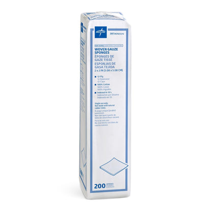Medline Gauze Sponges 2 x 2 Inch, 12-Ply, NonSterile – 200 per Pack