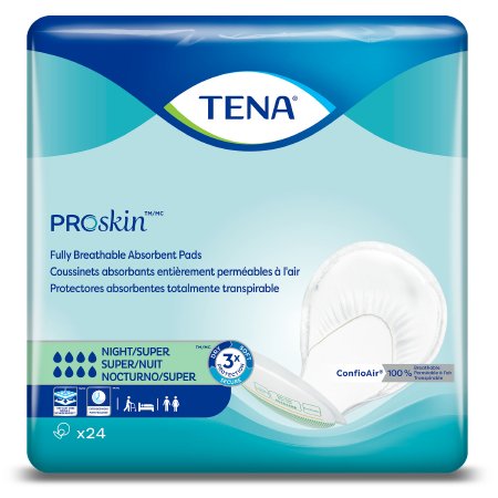 Incontinence Liner TENA ProSkin Night Super 27 Inch Length Heavy Absorbency Dry-Fast Core One Size Fits Most