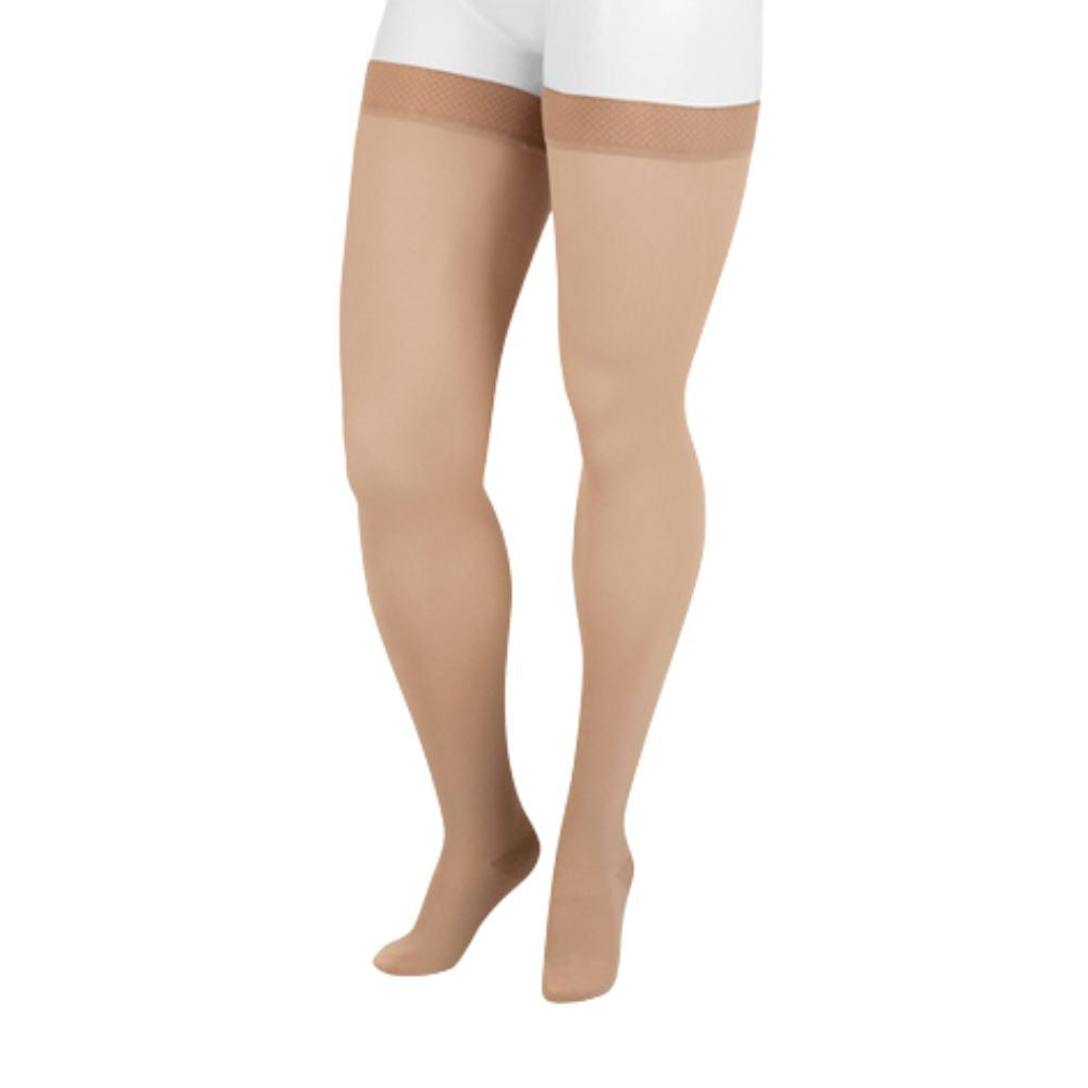 Juzo Dynamic Compression Stockings Tigh High 30-40 mmHG Full Foot with Silicone Top Band