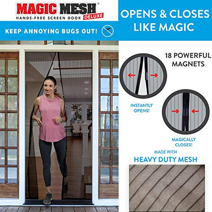 MAGIC MESH DELUXE Hands-Free Screen Door The Original Magnetic Door Seen on TV!