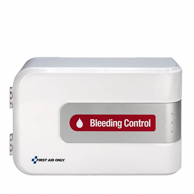 FIRST AID ONLY Bleeding Control Kit – Plastic Cabinet, 4 Person Capacity, 60 Components