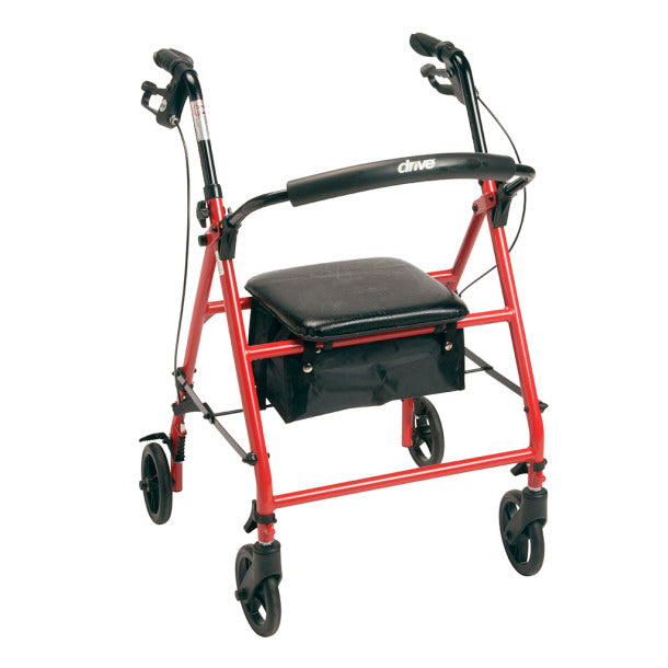 Stylish Rollator Steel 4-Wheel 6" Modern Design with Comfortable Seat and Secure Storage