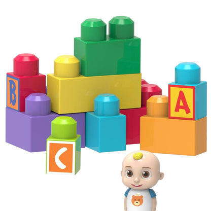 CoComelon JJ 10-Piece Block Set for Toddlers – Educational Building Blocks for Ages 18 Months+
