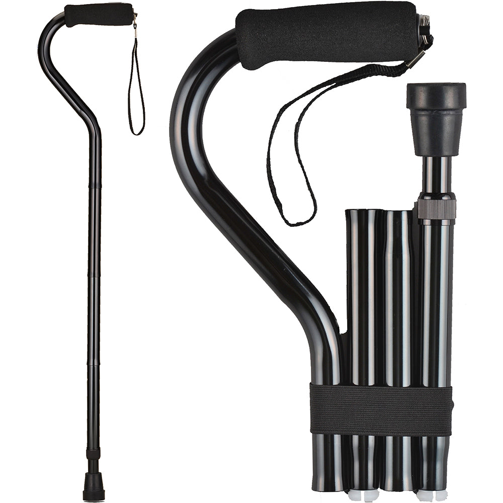 Folding Cane with Offset Handle