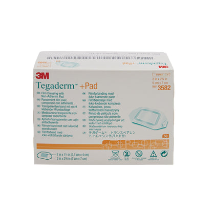 3M Tegaderm +Pad Transparent Film Dressing with Pad 2 x 2-3/4 Inch Sterile