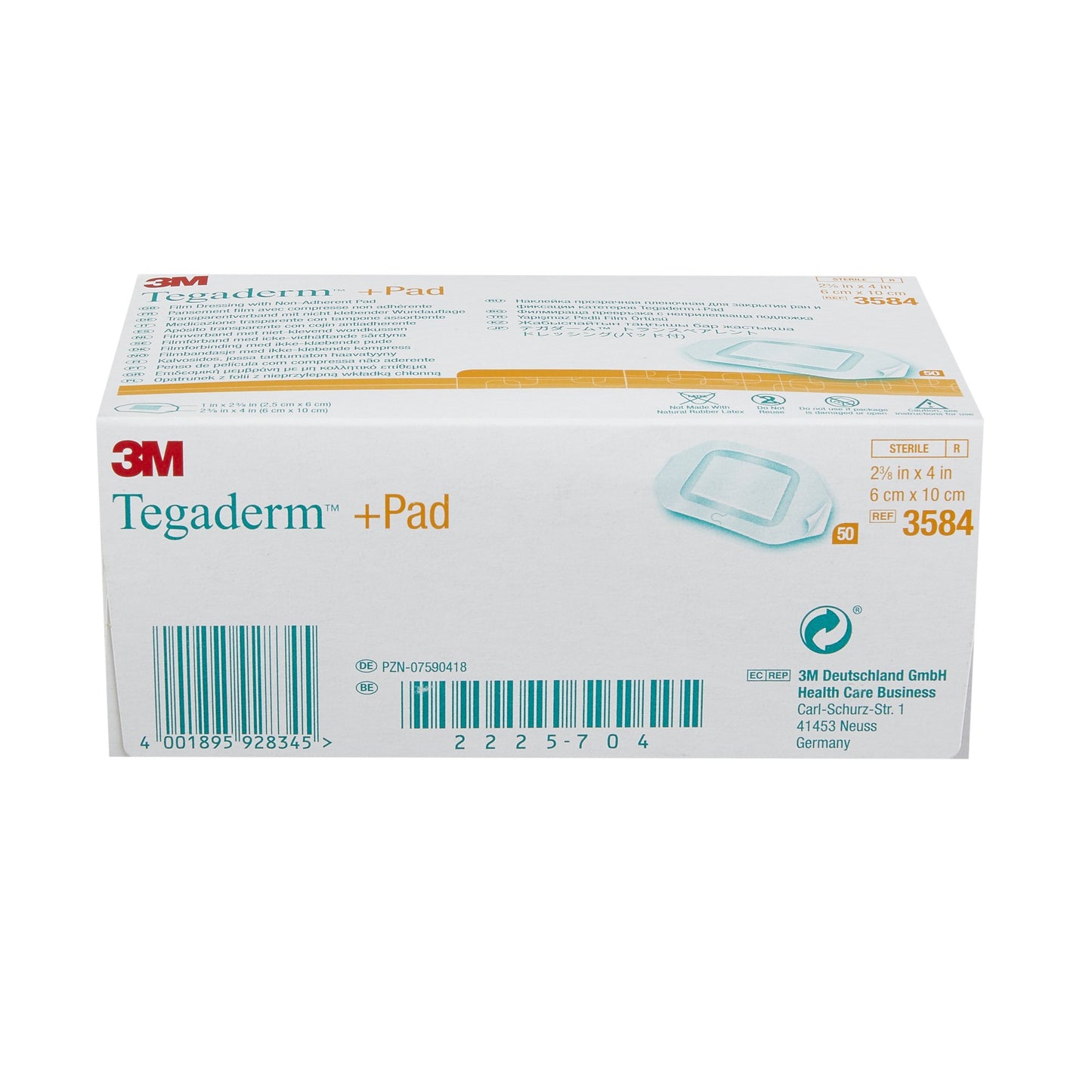 3M Tegaderm +Pad Transparent Film Dressing with Pad 2-3/8 x 4 Inch Sterile