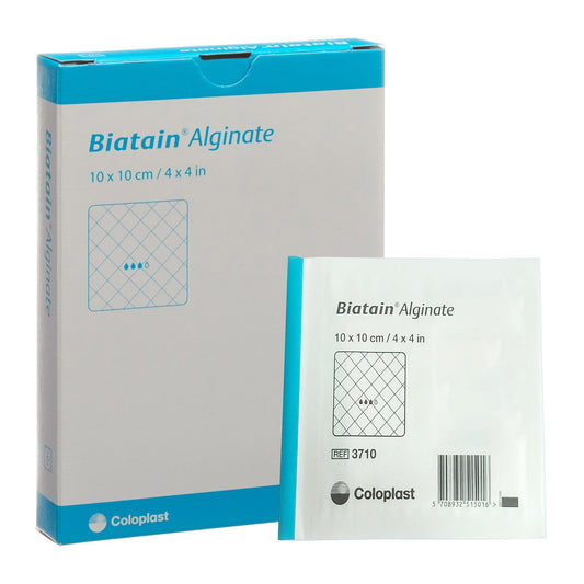 Biatain Calcium Alginate CMC Dressing 4 x 4 Inch Sterile Square Wound Dressing