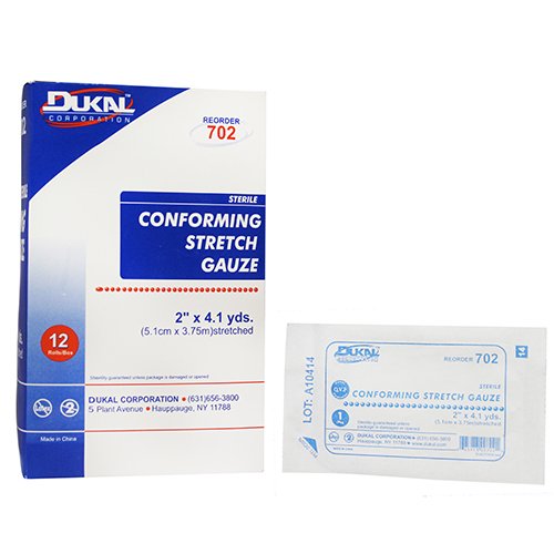 Dukal Conforming Bandage 2 Inch x 4-1/10 Yard 1-Ply Sterile Rayon Polyester Roll