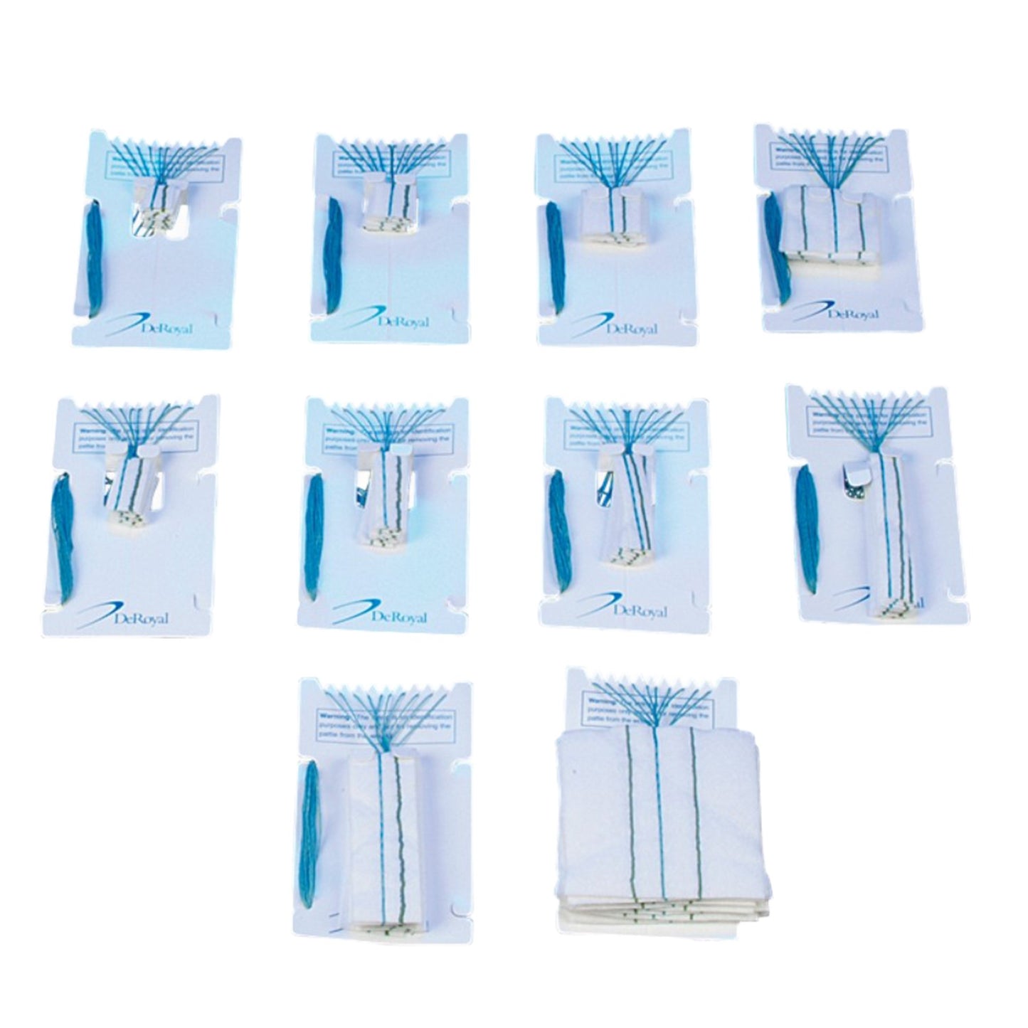 DeRoyal Surgical Neuro Sponge X-Ray Detectable Rayon 1/2 x 1/2 Inch 10 Count Sterile Pack