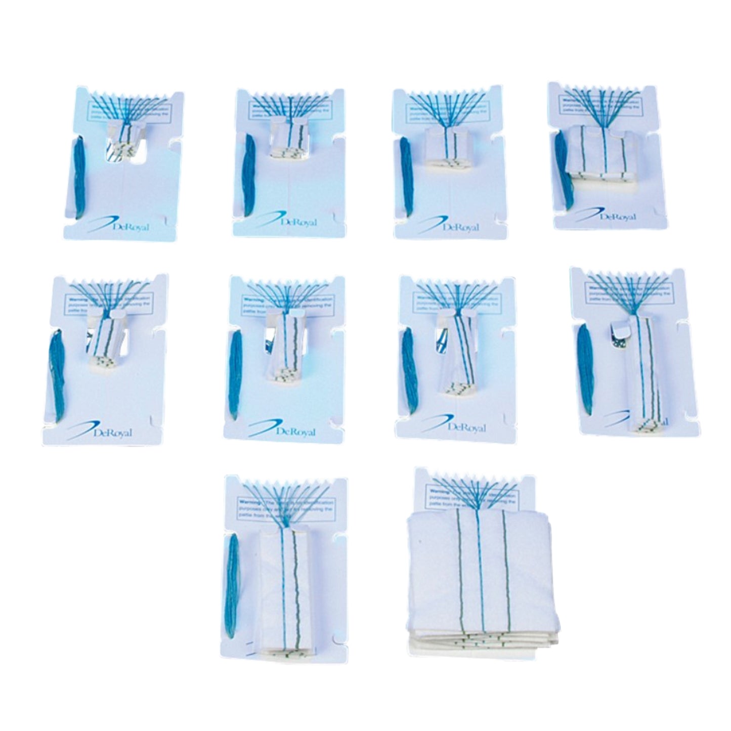 DeRoyal Surgical Neuro Sponge X-Ray Detectable Rayon 1 x 1 Inch 10 Count Sterile Pack