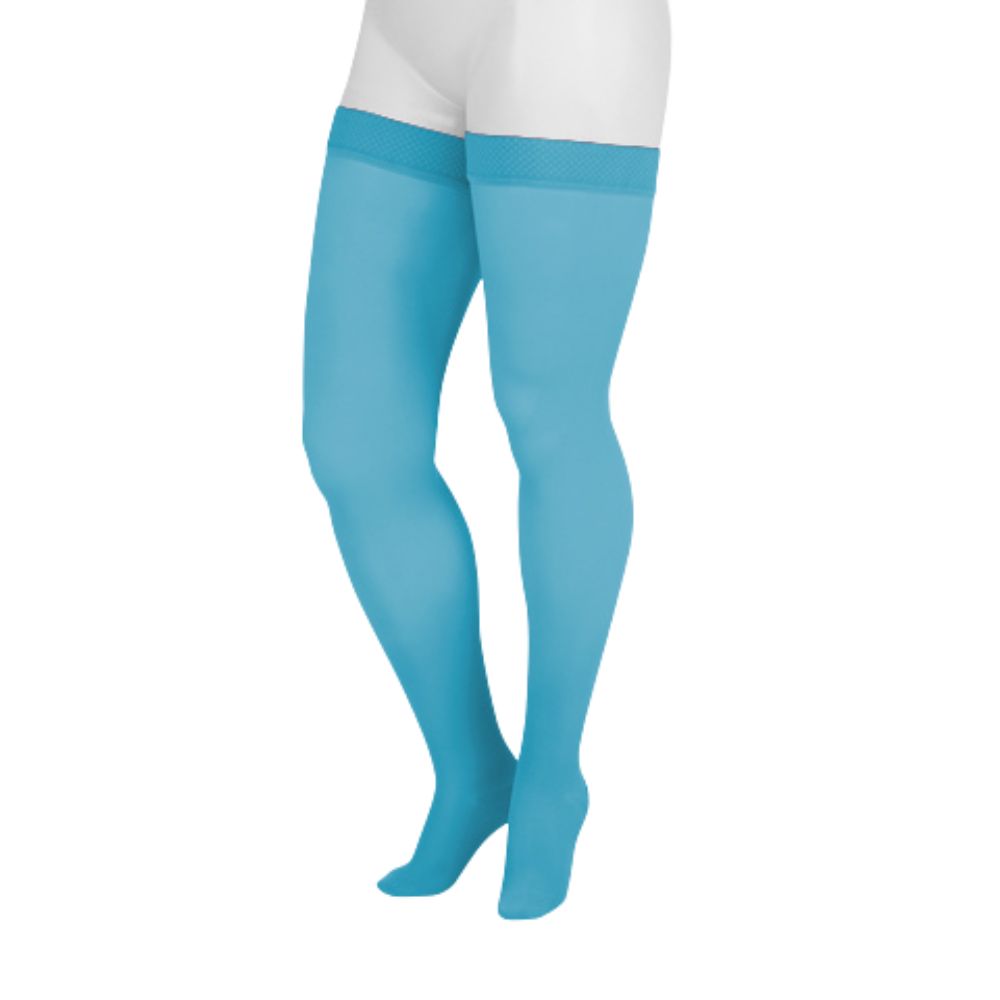 Juzo Dynamic Compression Stockings Tigh High 30-40 mmHG Full Foot with Silicone Top Band