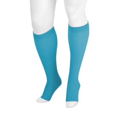Juzo Dynamic Compression Stockings Knee High Max 30-40 mmHG Short Open Toe 3.5cm with Silicone Top Band