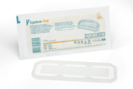 Transparent Film Dressing with Pad 3M Tegaderm + 3-1/2 X 10 Inch Frame Style Delivery Rectangle Sterile
