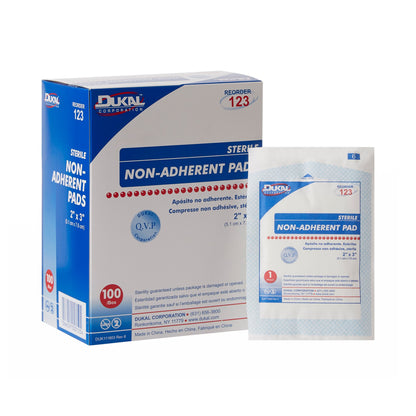 Dukal Non-Adherent Dressing 2 x 3 Inch Sterile Rayon/Polyester 1 Per Pack