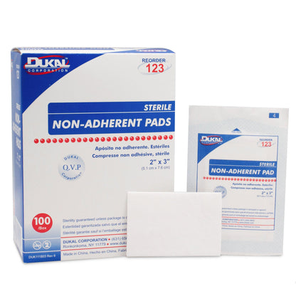 Dukal Non-Adherent Dressing 2 x 3 Inch Sterile Rayon/Polyester 1 Per Pack