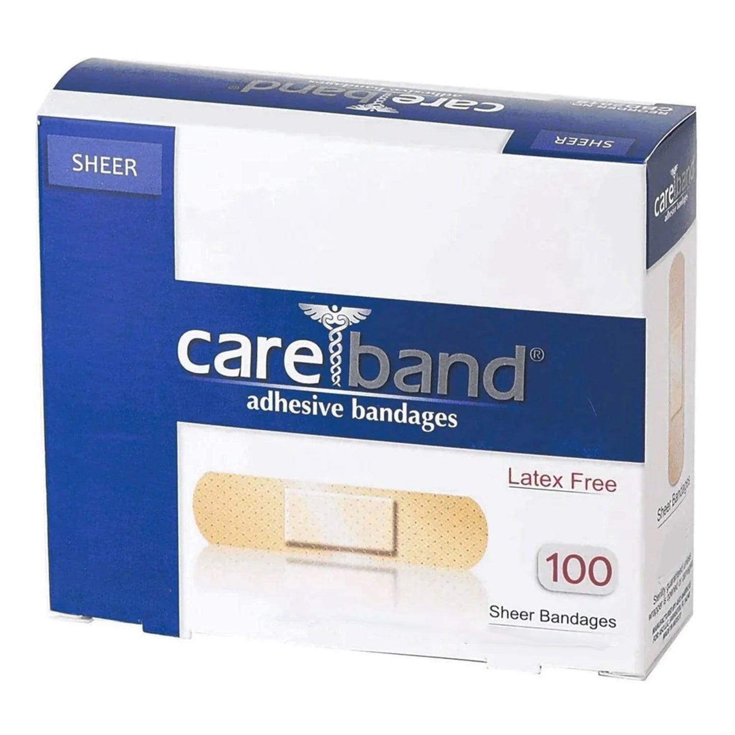 Careband Sheer Plastic Adhesive Strip 3/8 x 1-1/2 Inch Sterile Clear Wound Bandage