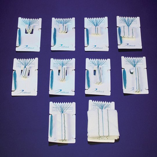 DeRoyal Surgical Neuro Sponge X-Ray Detectable Rayon 3 x 3 Inch 10 Count Sterile Pack