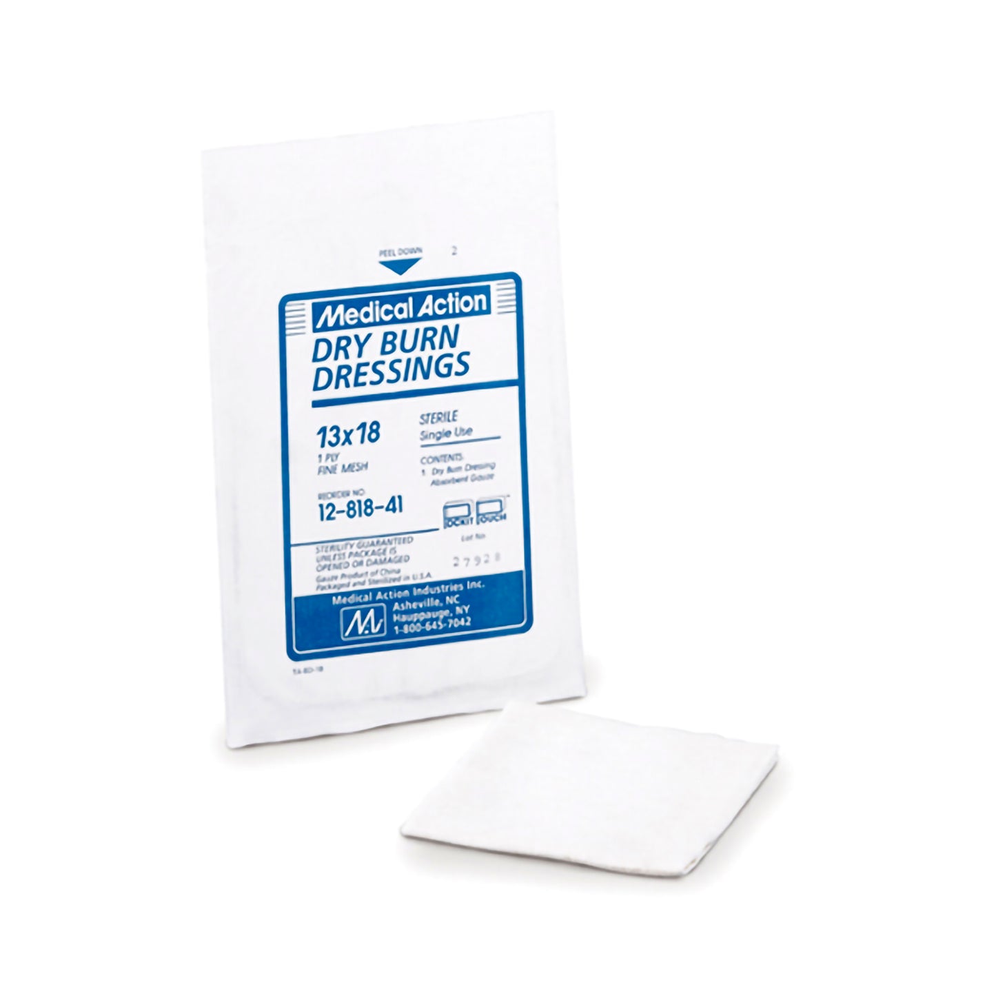 Medical Action Sterile Burn Dressing 18 x 18 Inch 1-Ply Mesh Gauze – 4 Pack