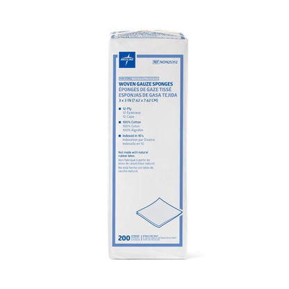 Medline Gauze Sponges 3 x 3 Inch, 12-Ply, NonSterile – 200 per Pack