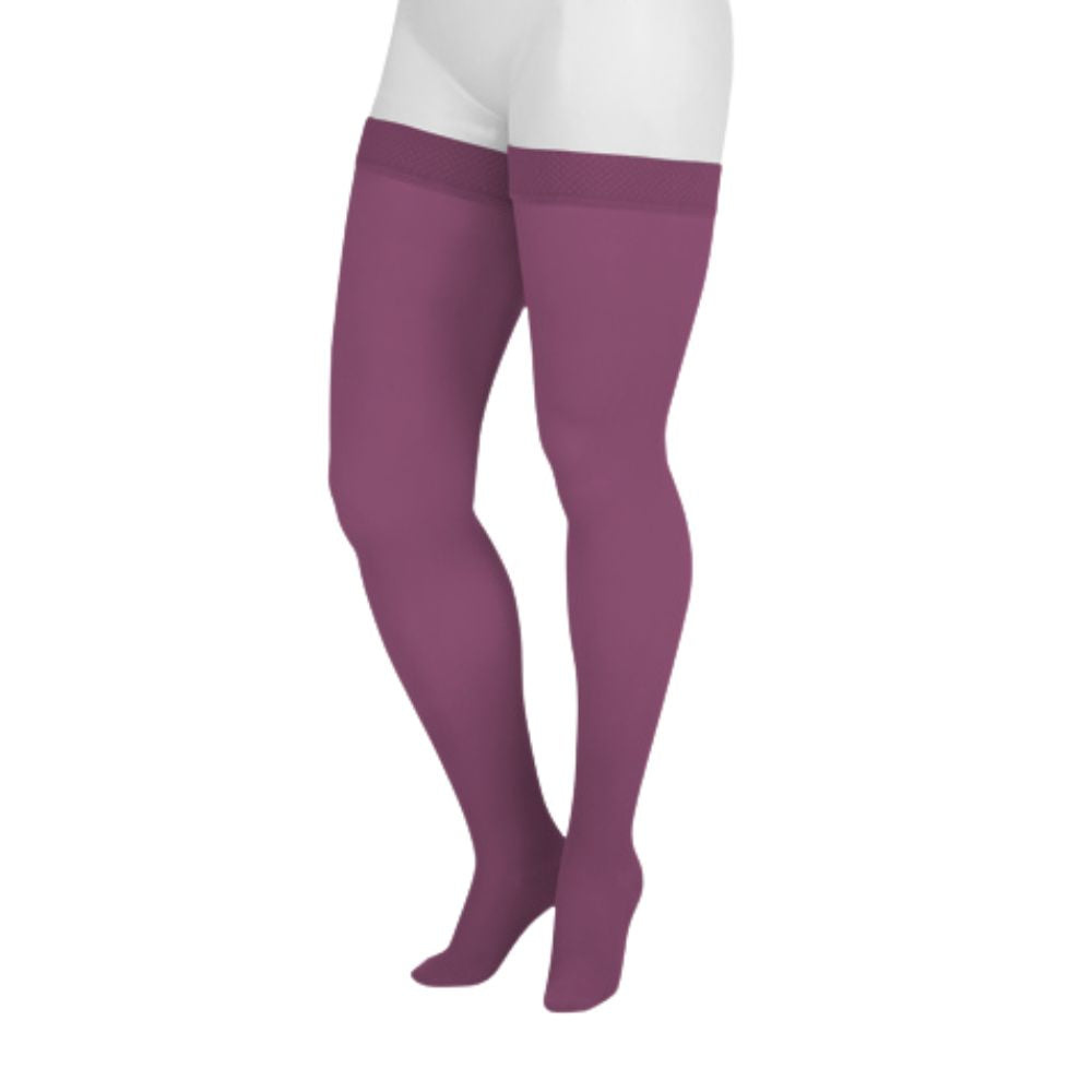 Juzo Dynamic Compression Stockings Tigh High 30-40 mmHG Full Foot with Silicone Top Band