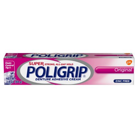 Denture Adhesive Super Poligrip Original Cream 2.4 oz.