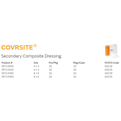 Covrsite Composite Dressing 4 x 4 Inch Sterile Square with Film Backing
