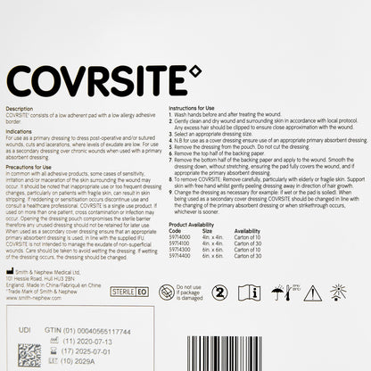 Covrsite Composite Dressing, 6 x 6 Inch, NonSterile, Film Backing