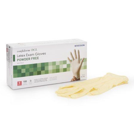 Exam Glove McKesson Confiderm NonSterile Latex Standard Cuff Length Smooth Ivory Not Rated