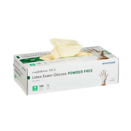 Exam Glove McKesson Confiderm NonSterile Latex Standard Cuff Length Smooth Ivory Not Rated