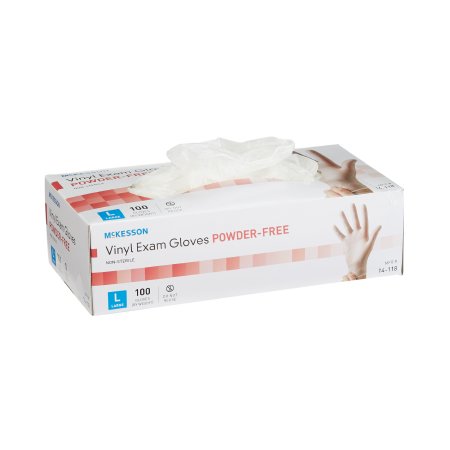 Exam Glove McKesson NonSterile Vinyl Standard Cuff Length Smooth Clear Not Rated