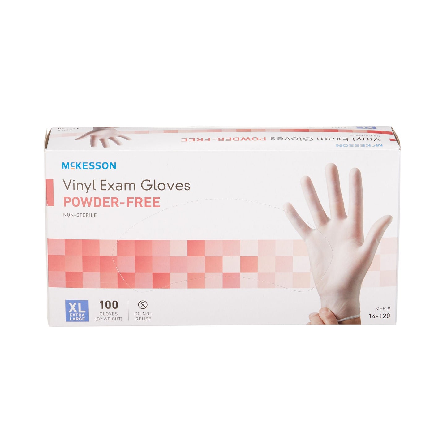 McKesson Vinyl Exam Gloves X-Large Clear NonSterile