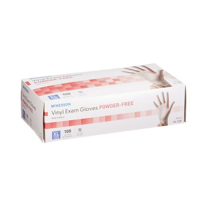 McKesson Vinyl Exam Gloves X-Large Clear NonSterile