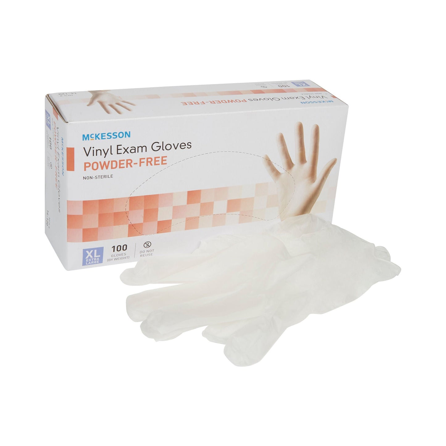 McKesson Vinyl Exam Gloves X-Large Clear NonSterile