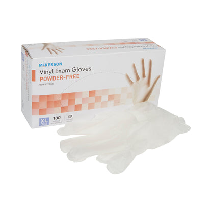 McKesson Vinyl Exam Gloves X-Large Clear NonSterile