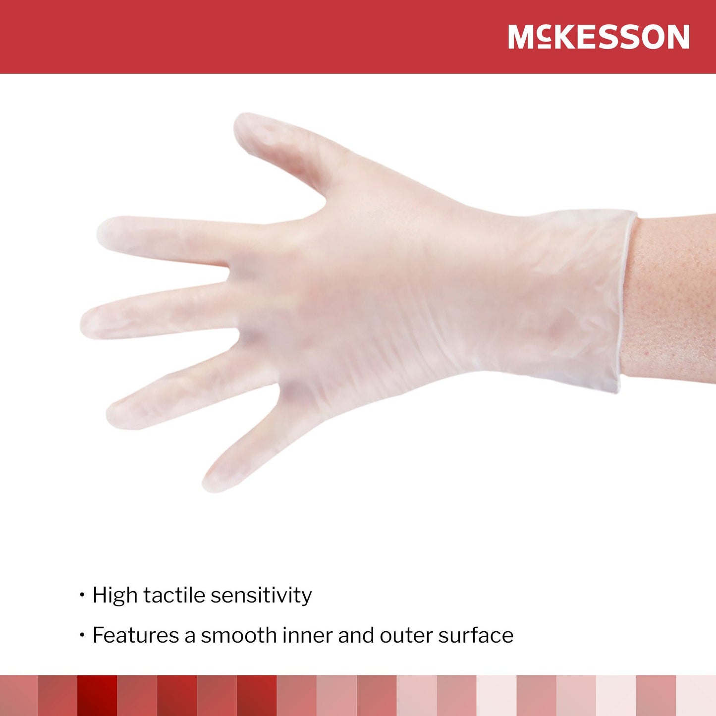 McKesson Vinyl Exam Gloves X-Large Clear NonSterile