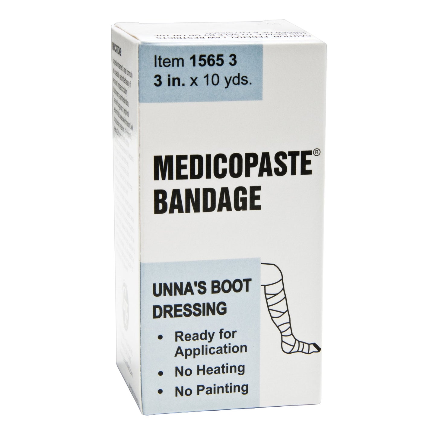 Medicopaste Zinc Oxide Unna Boot Bandage 3 Inch x 10 Yard Cotton NonSterile