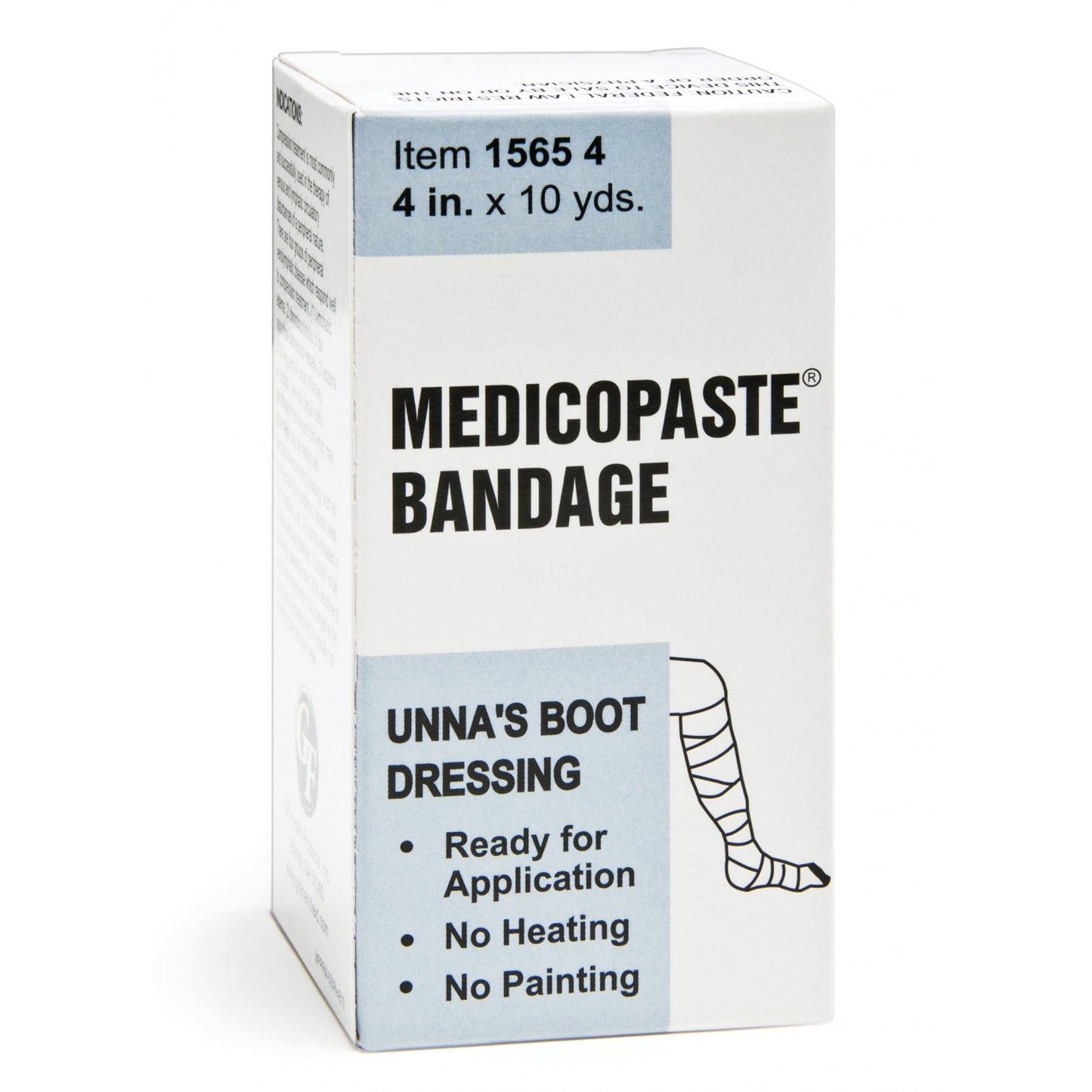 Medicopaste Zinc Oxide Unna Boot Bandage 4 Inch x 10 Yard Cotton NonSterile