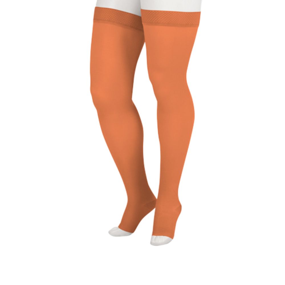 Compression Stockings: Juzo Soft High Compression Stockings Short Silicone Top Band 15-20 mmHg