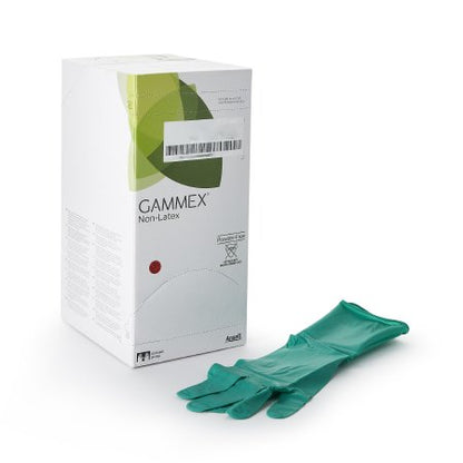 Surgical Glove GAMMEX Non-Latex  Sterile Polyisoprene Standard Cuff Length Micro-Textured Green Chemo Tested