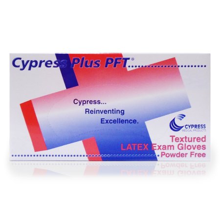 Exam Glove Cypress Plus PFT NonSterile Latex Standard Cuff Length Fully Textured Ivory Not Rated