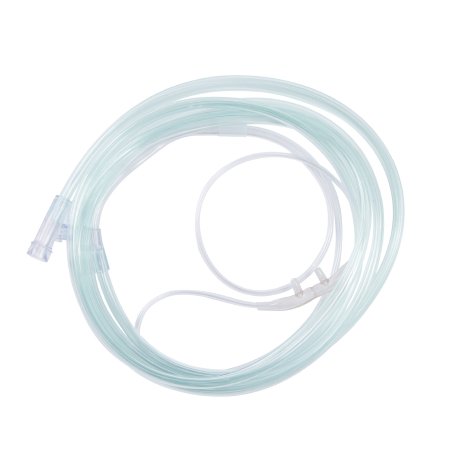 ETCO2 Nasal Sampling Cannula with O2 Delivery Salter-Style Adult Curved Prong / NonFlared Tip 7 Foot O2 / 7 Foot CO2 Line