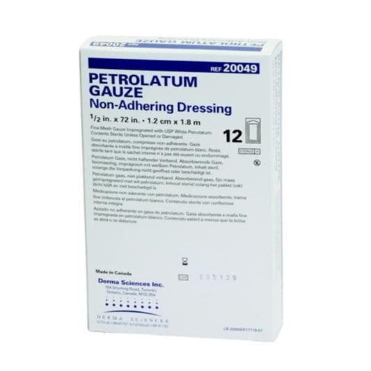 Petrolatum Impregnated Dressing Strip 1/2 x 72 Inch Sterile Gauze Dressing