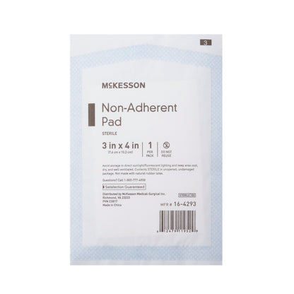 McKesson Non-Adherent Dressing 3 x 4 Inch Sterile 100 per Pack